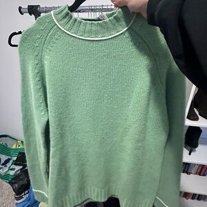 Neiman Marcus Mint Green Crew Neck Sweater